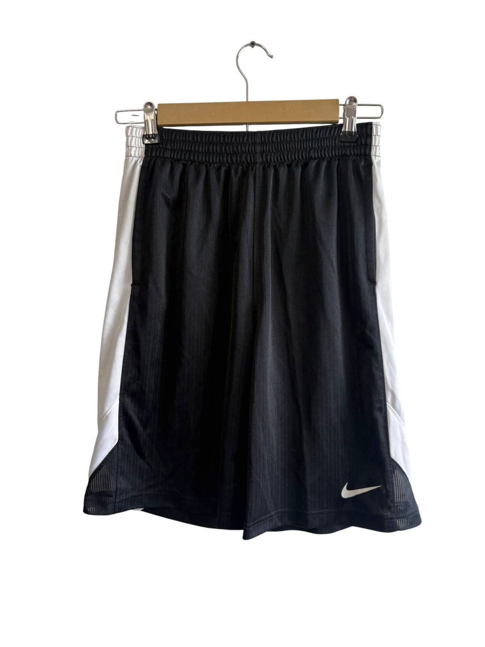 Vintage Nike Youth XL Black Striped Dri Elite Basketball Shorts Y2K Relaxed‎